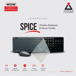 IVOOMI KEYBOARD & MOUSE WIRELESS COMBO WITH PROTECTIVE KEYSKIN - Image 5