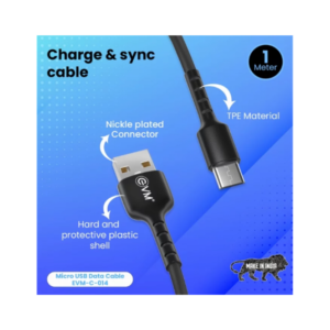 EVM USB TO MICRO USB CHARGER CABLE DATA TRANSFFR CABLE 1M C014 3AMP - Image 3
