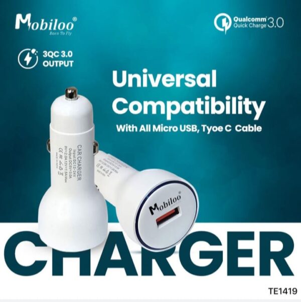 Mobiloo Quick Charge 3.0 Car Charger– Ultra-Fast Charging