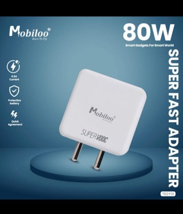 Mobiloo Super Vooc 80W Fast Charger, High-Speed Charger