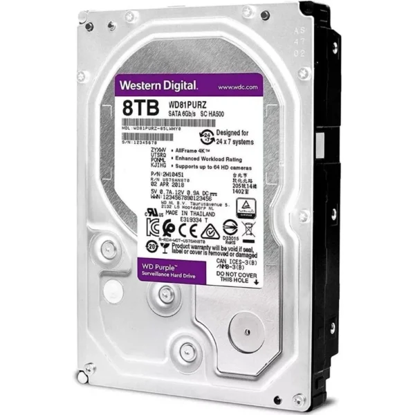 WD 8TB PURPLE SATA 3.5 Inch Surveillance CCTV Hard Disk - Image 4