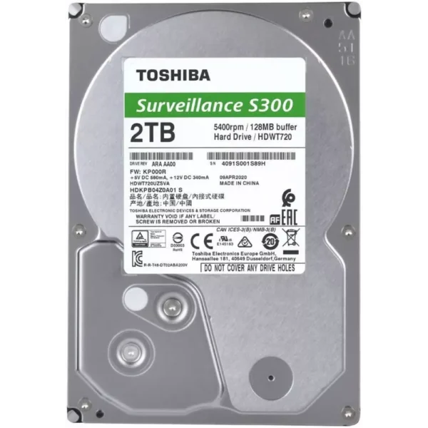 Toshiba 2TB SATA 3.5 Inch Surveillance CCTV Hard Disk - Image 2