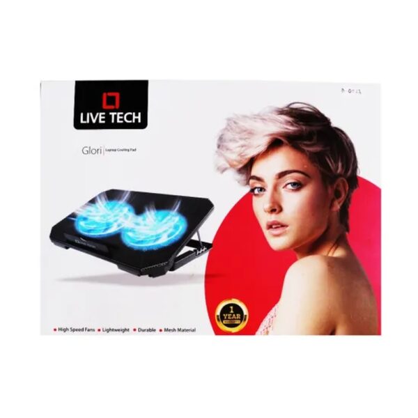 LiveTech Laptop Cooling Pad For 15.6 Inch Dual Fan Glori